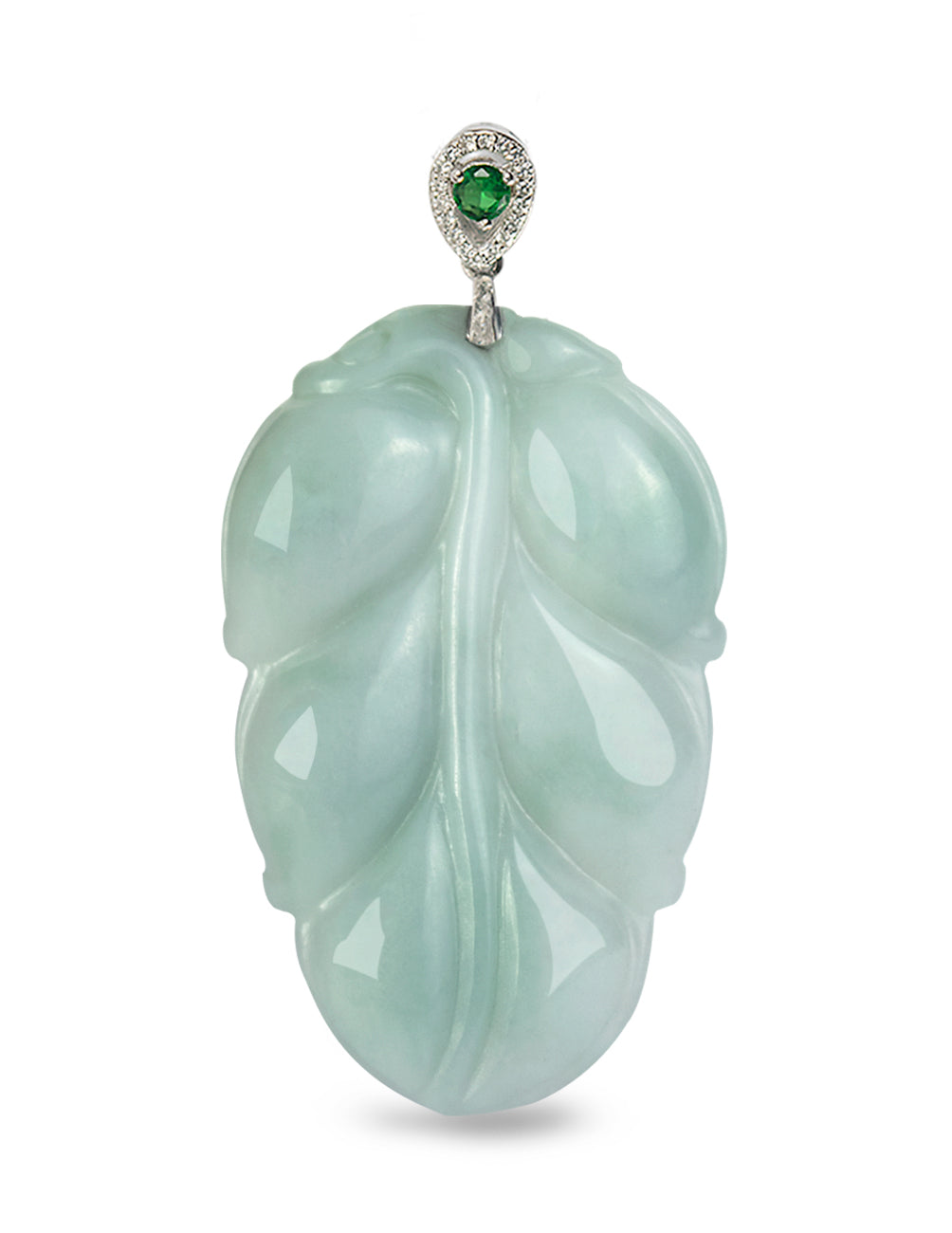 Vivid Green Jade Leaf, Natural Green Jade Leaf Pendant