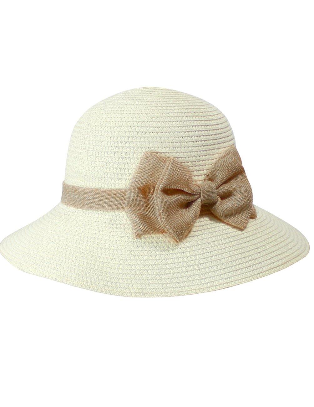 Dahlia Women's Summer Sun Hat - Wide Brim Floppy Straw Sun Hat