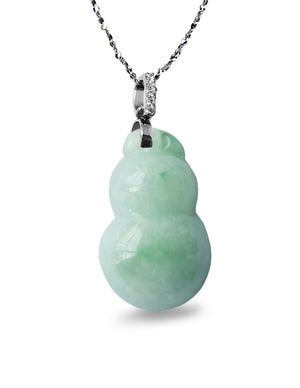 Jade Necklace | Calabash Jadeite Jade Pendant Necklace, 16" + 8" Extender | Dahlia