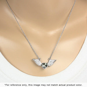 Angel Heart Swarovski Crystal Heart Necklace Rhodium Plated  | Dahlia