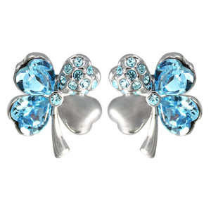 Four Leaf Clover Swarovski Crystal Stud Earrings | Dahlia