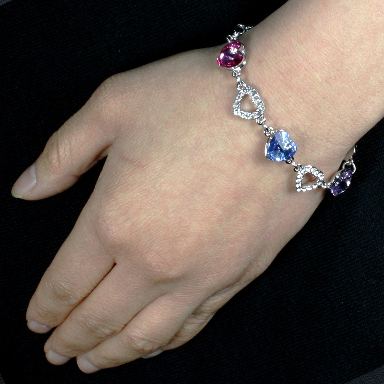 Pink Jewel Flower Rhinestone Link Bracelet - Made with Swarovski® Crys –  Timeless Crystal Jewelry