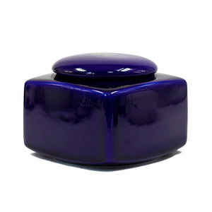 [product type] | Dahlia Exquisite Royal Blue Peony Square Porcelain Tea Canister | Dahlia