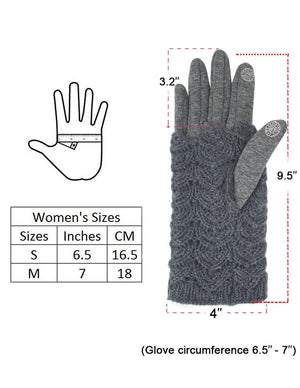 2 in 1 Hand Warmer Lined Touchscreen Gloves - Dahlia