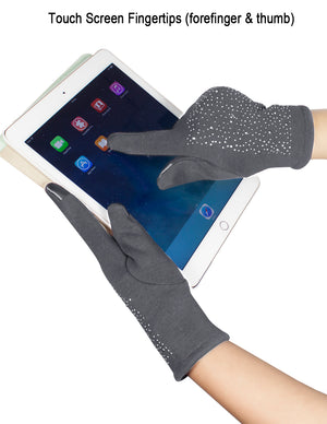 Sparkle Rhinestone Lined Touchscreen Gloves