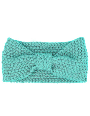 Wide Bow Knitted Winter Headband