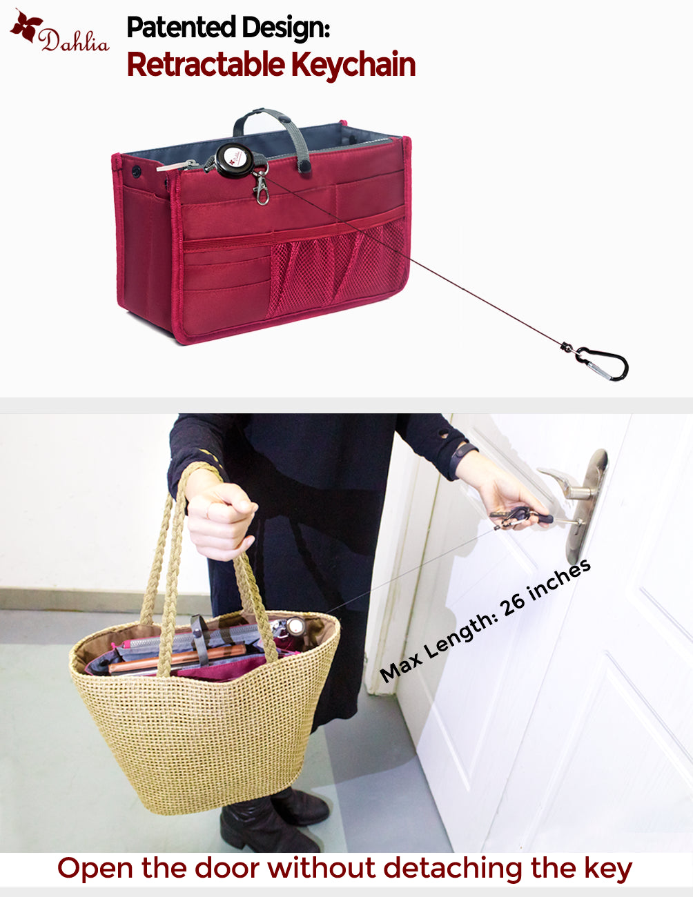 Tote Bag Organizer For Louis Vuitton V Tote MM Bag with Double Bottle