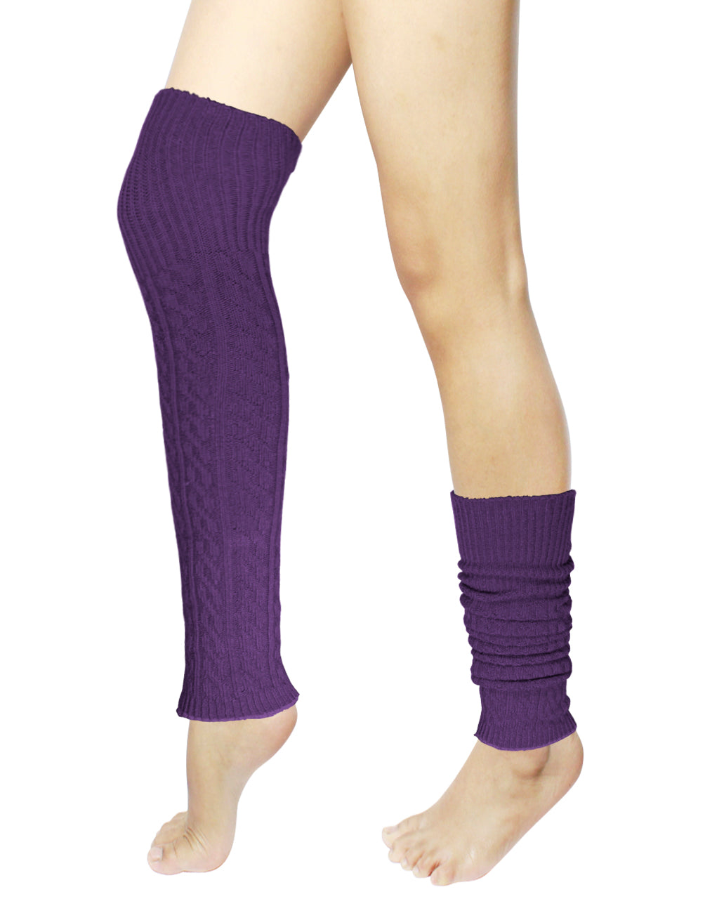 Dahlia Long Cable Leg Warmers Narrow Cable