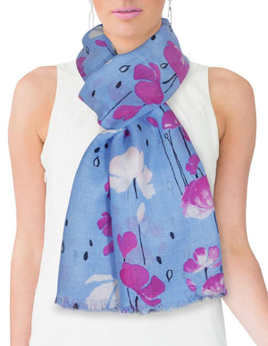 100% Wool Scarfs, Wraps, and Shawls Raindrops and Flower - Dahlia