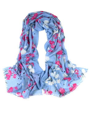 100% Wool Scarfs, Wraps, and Shawls Raindrops and Flower - Dahlia