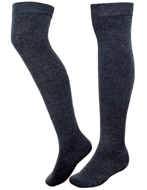 [product type] | Dahlia Women's Wool Blend Socks - Above the Knee Solid Color | Dahlia